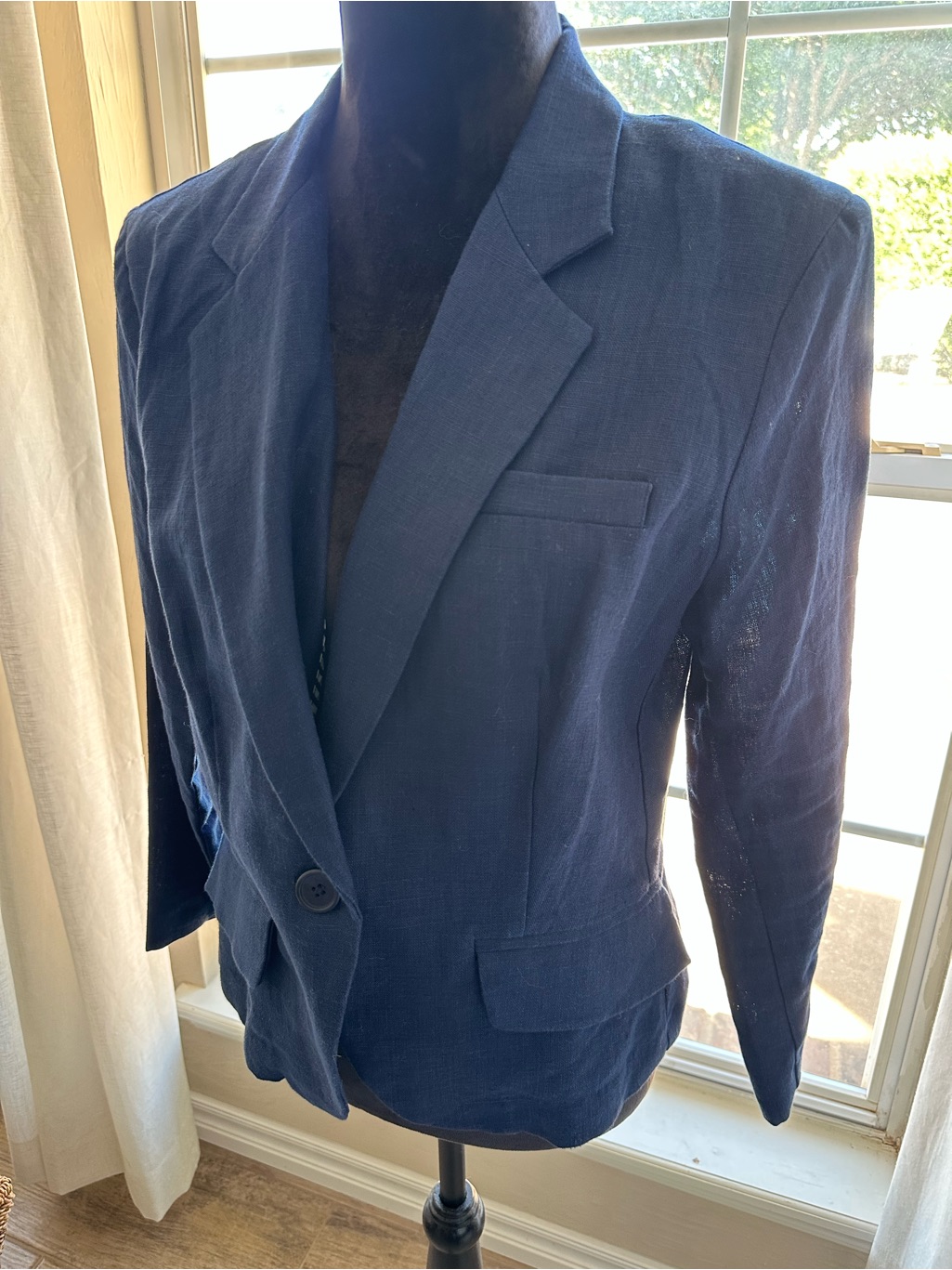 Olivia Moon Navy Single-Button Women's Blazer